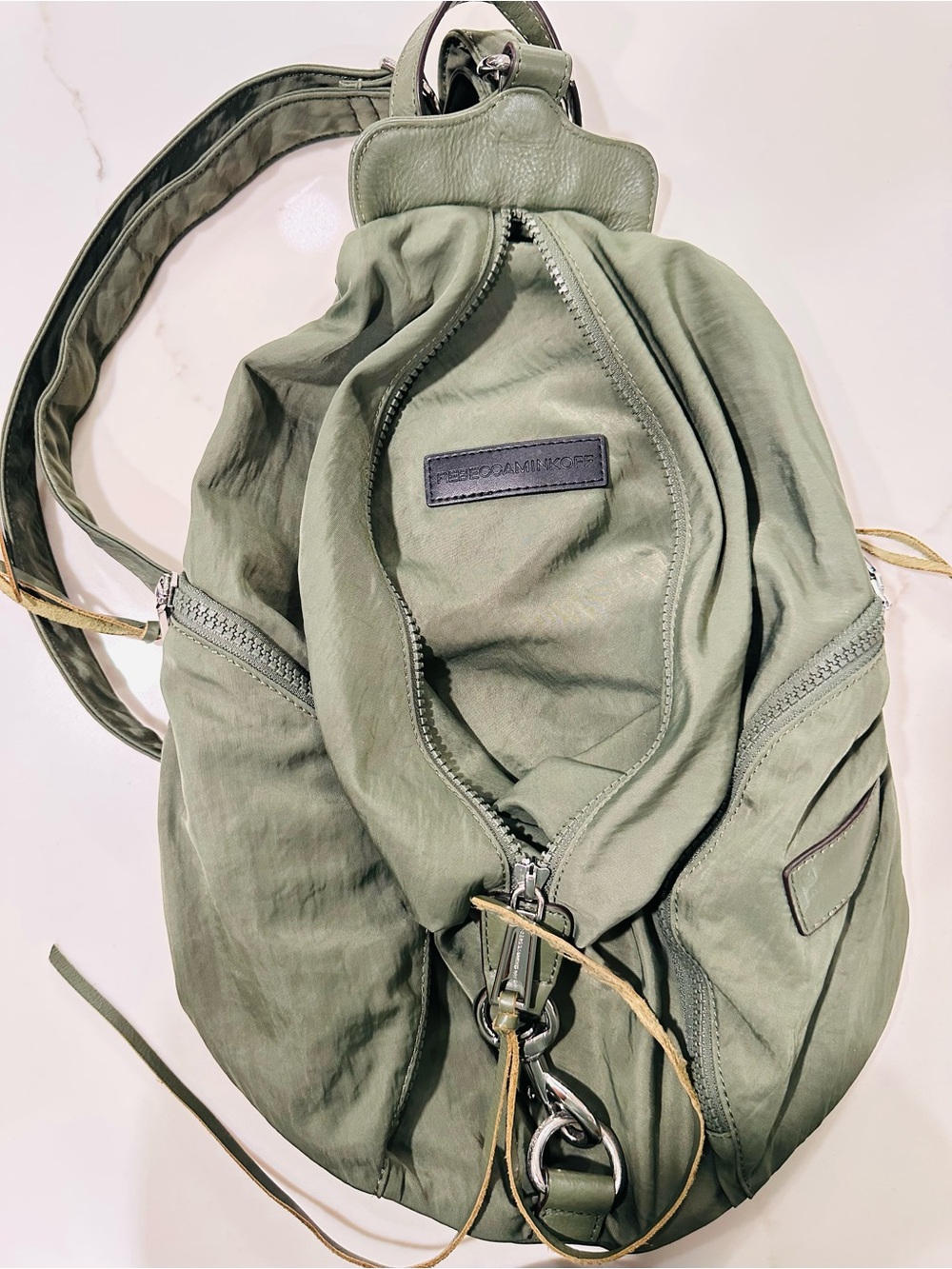 Rebecca Minkoff Julian Nylon Backpack in Olive - Picture 10 of 14